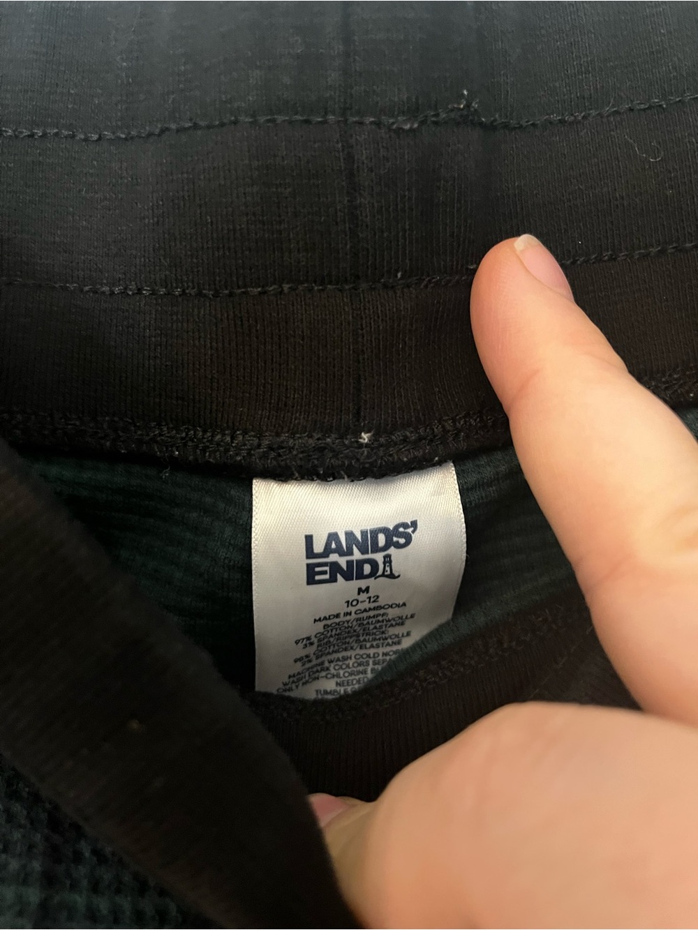 Lands' End Waffle-Knit Plaid Pajamas - Picture 5 of 5